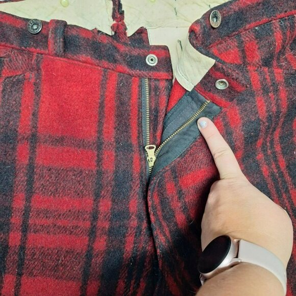 Soo Woolen Mills Pants Red Plaid Hunting Yooper Michigan Mens - Picture 9 of 12